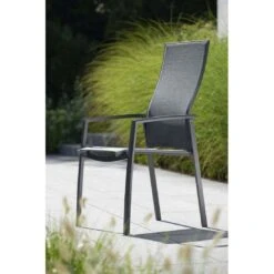 Stern Kari Hochlehner-Stapelsessel Aluminium/Textilene Anthrazit/Karbon -Garten Leben 1109122 13