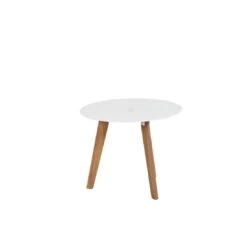 Siena Garden Alba Beistelltisch Ø50x40cm Teak/Aluminium Weiß -Garten Leben 1118252 5