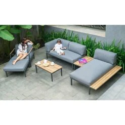 Zebra Hudson Ecklounge 7-tlg. Edelstahl/Tuvatextil Graphit