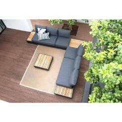 Zebra Cubo Ecklounge 6tlg. Aluminium/Teak/Olefin Dark Grey
