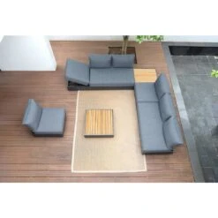 Zebra Cubo Ecklounge 5tlg. Aluminium/Teak/Olefin Dark Grey
