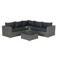 Garden Impressions Cayman II Ecklounge 4t-teiligGeflecht Inklusive Kissen Organic Grey/Anthrazit