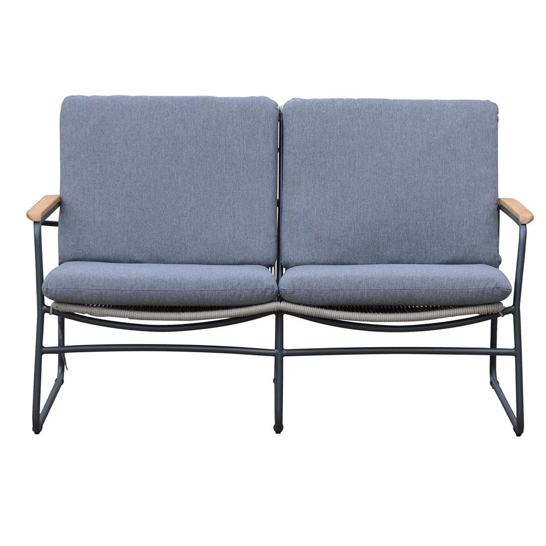 OUTLIV. Maranello Gartensofa Stahl/Rope Schwarz/Grau 4 OUTLIV. Maranello Gartensofa Stahl/Rope Schwarz/Grau – Bild 2