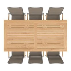 OUTLIV. Oviedo Gartenmöbelset 8-teilig Stapelsessel Mit OUTLIV. Tisch 200x100 Cm Edelstahl/Taupe -Garten Leben 1176508 2