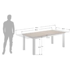 OUTLIV. Tampa Ausziehtisch 200/260x100 Edelstahl/Teak Teak Recycelt -Garten Leben 1177300 2