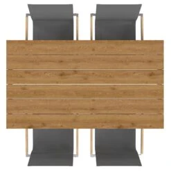 OUTLIV. Rimini Gartenmöbelset 5-tlg. Tisch 160x90cm Edelstahl/Silber-Schwarz -Garten Leben 1177575 2