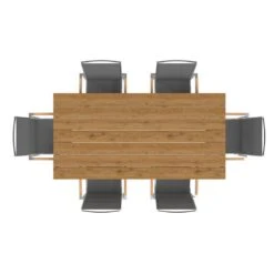 OUTLIV. Oviedo Gartenmöbelset 7-teilig Stapelsessel Mit Rimini Tisch 200x100 Cm Edelstahl/Schwarz-Silber -Garten Leben 1177707 2