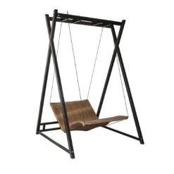 MBM Heaven Swing Gartenliege Set Mit Gestell Geflecht/Aluminium Schwarz/Tobacco