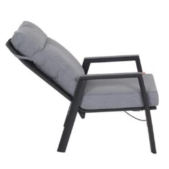 Siena Garden Valencia Loungesessel Aluminium/Ranotex®-Gewebe Anthrazit Matt/Grau -Garten Leben 1185968 4