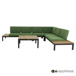 Apple Bee Pebble Beach Ecklounge 5-tlg. Aluminium/Bee Wett Black/Olive Green