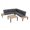 MWH Reno Ecklounge 4-teilig Aluminium/Teak Eisengrau/Teak -Garten Leben 1196792 1