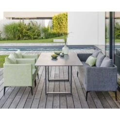Stern Marta 3-Sitzer Sofa 199cm Aluminium/Outdoorstoff Anthrazit/Dunkelgrau Meliert -Garten Leben 1197584 3