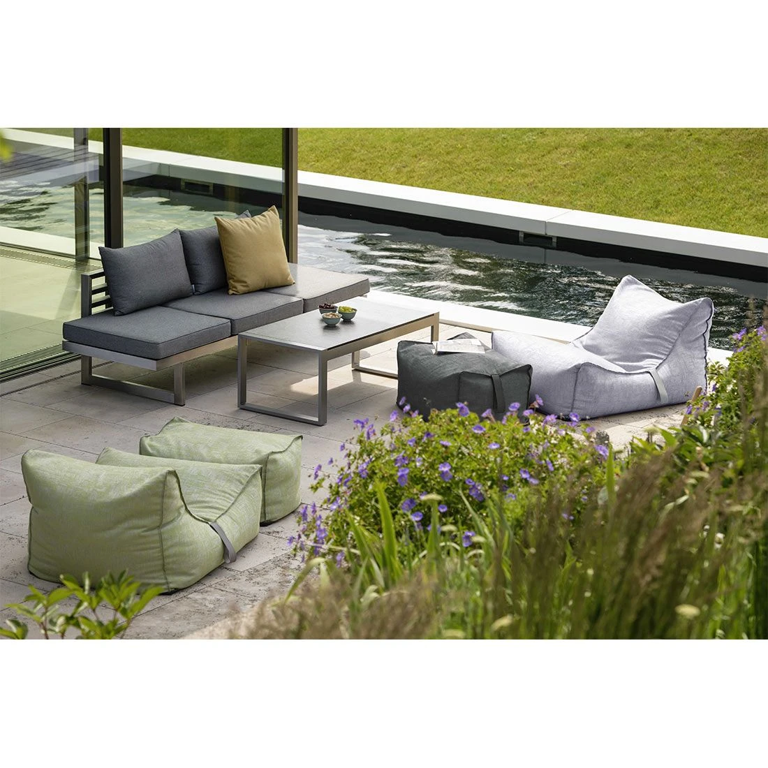 Stern Matti Chillhocker Outdoorstoff Dunkelgrau Meliert 4 Stern Matti Chillhocker Outdoorstoff Dunkelgrau Meliert – Bild 2