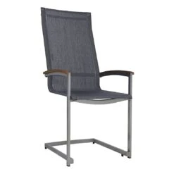 Zebra Setax Swing Freischwinger Edelstahl/Batyline Edelstahl/Midnight Grey