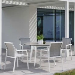 Stern Kari Stapelsessel Aluminium/Textilene Weiß/Silber 14 Stern Kari Stapelsessel Aluminium/Textilene Weiß/Silber -Garten Leben 1200048 6