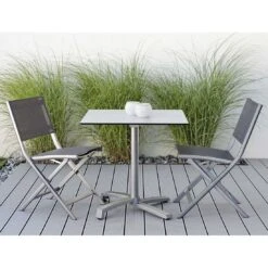 Stern Livorno Gartentisch-Gestell 80x80cm Aluminium Graphit -Garten Leben 1203227 6