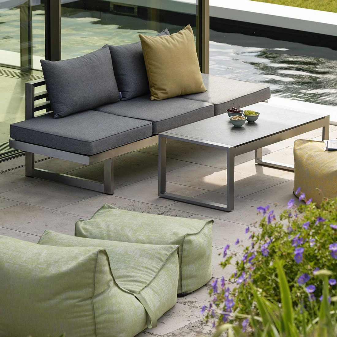 Stern New Holly Gartenbank Edelstahl Inklusive Kissen Schiefergrau 7 Stern New Holly Gartenbank Edelstahl Inklusive Kissen Schiefergrau – Bild 5