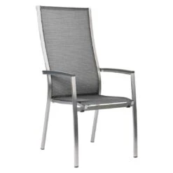 Stern Cardiff Hochlehner-Stapelsessel Edelstahl/Textilene Silbergrau