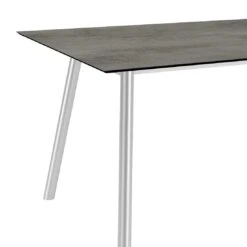 Stern Interno Gartentisch 180x100cm Edelstahl Rundrohr/Silverstar 2.0 Silber/Zement -Garten Leben 1207715 2