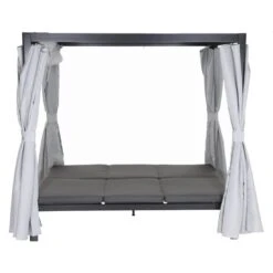 Siena Garden Waikiki Loungebett Inkl. Dach Aluminium/Textil Anthrazit/Hellgrau -Garten Leben 1210696 5