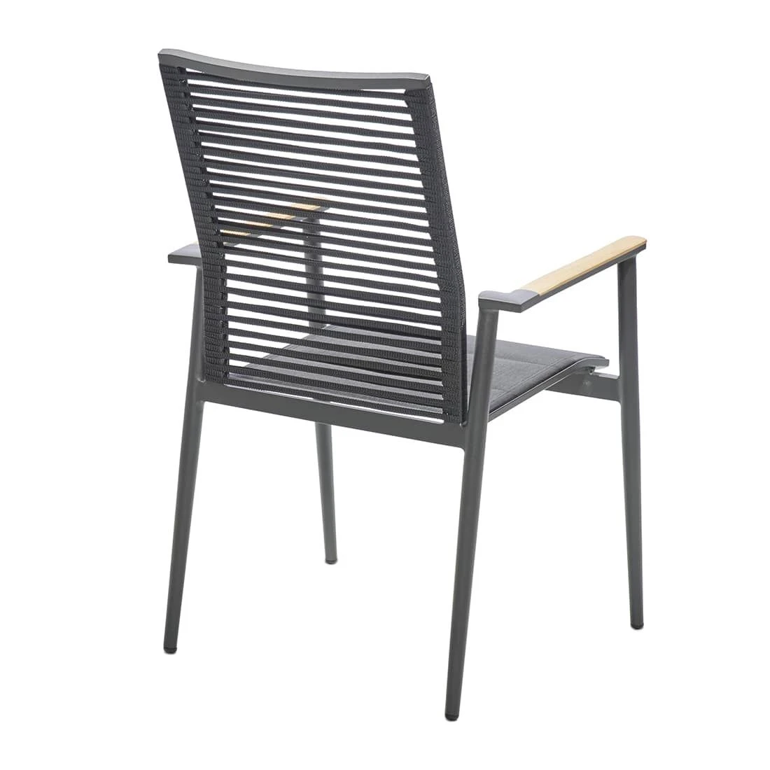 Musterring Amsterdam Stapelsessel Aluminium/Kordel/TeakAL Anthrazit 5 Musterring Amsterdam Stapelsessel Aluminium/Kordel/TeakAL Anthrazit – Bild 3