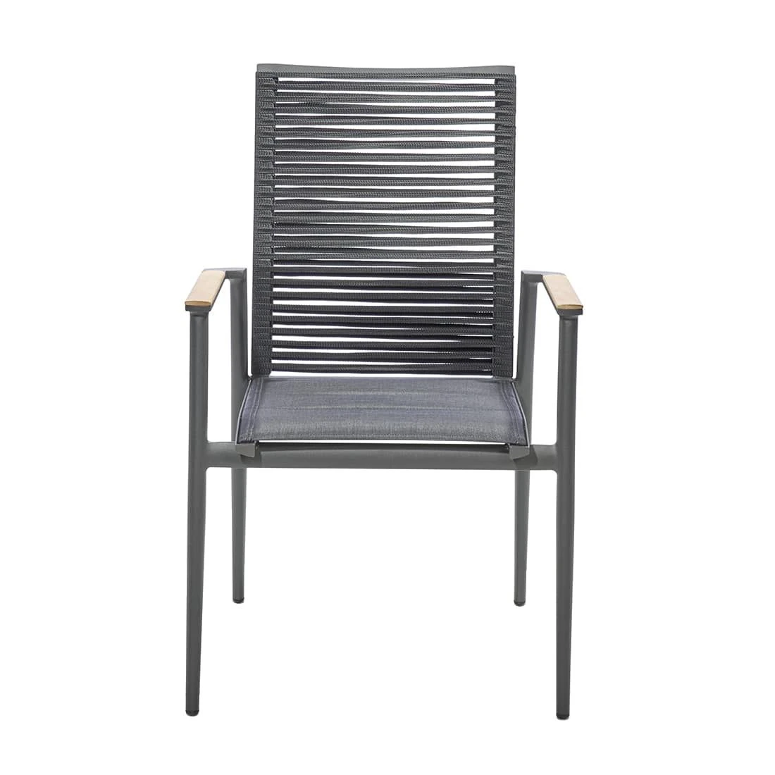 Musterring Amsterdam Stapelsessel Aluminium/Kordel/TeakAL Anthrazit 6 Musterring Amsterdam Stapelsessel Aluminium/Kordel/TeakAL Anthrazit – Bild 4