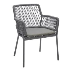 Musterring London Gartensessel Aluminium/Kordelflechtung Anthrazit/Grau