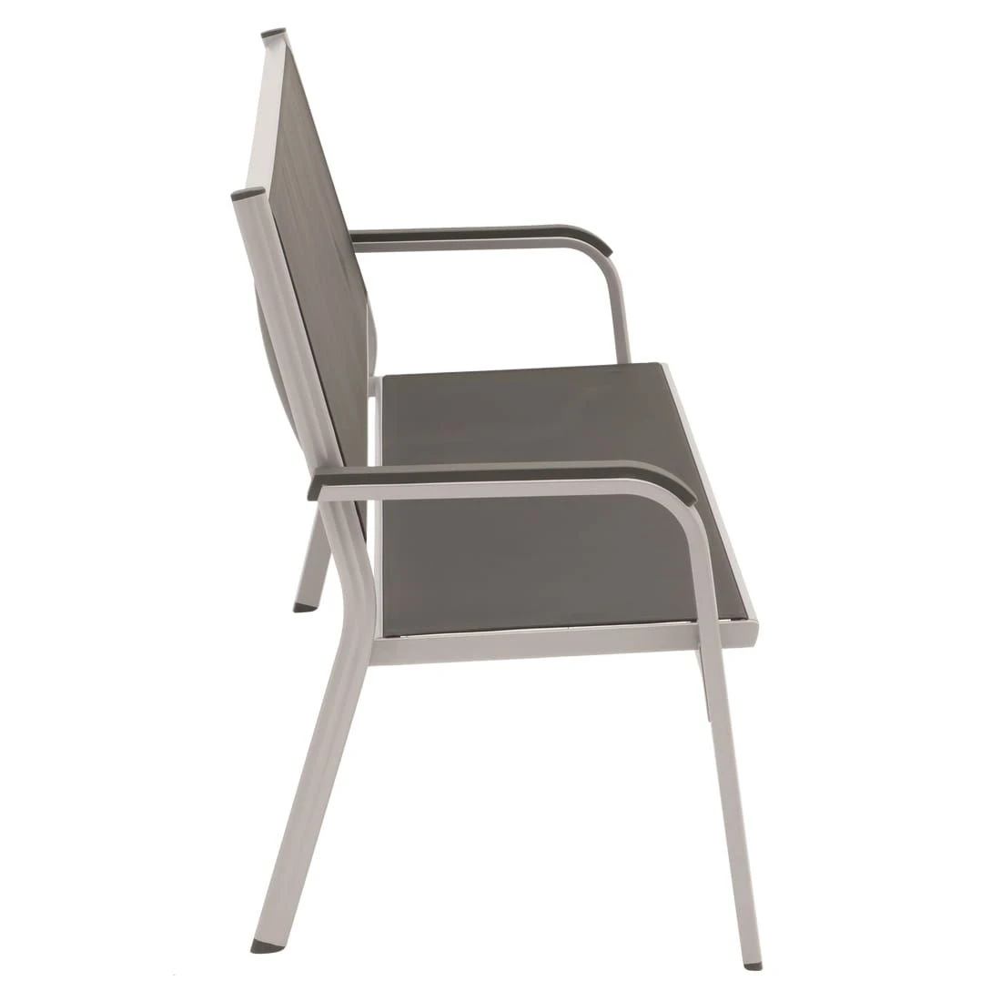 Kettler Basic Plus 3-Sitzerbank Aluminium/Textilene Silber/Anthrazit 4 Kettler Basic Plus 3-Sitzerbank Aluminium/Textilene Silber/Anthrazit – Bild 2