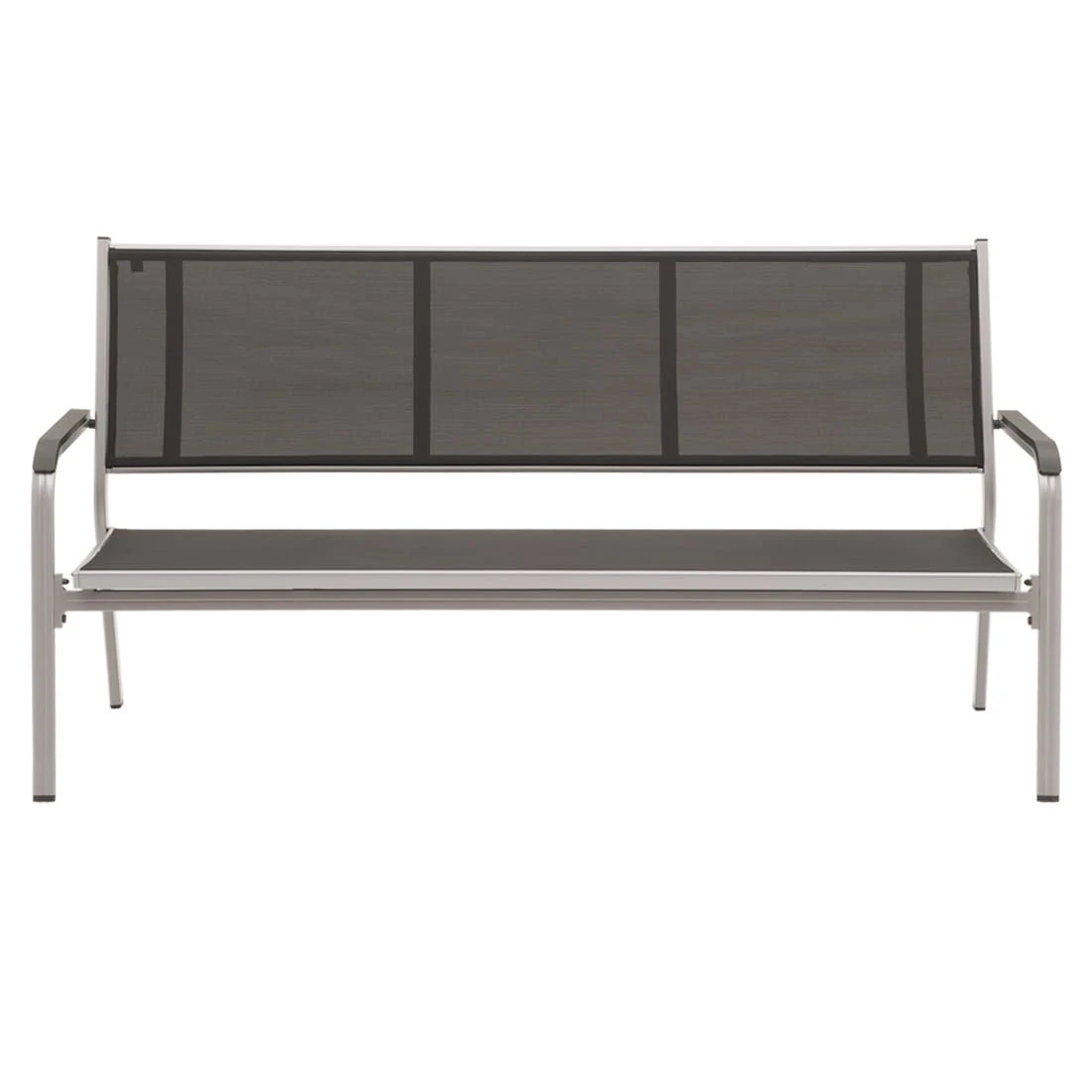 Kettler Basic Plus 3-Sitzerbank Aluminium/Textilene Silber/Anthrazit 5 Kettler Basic Plus 3-Sitzerbank Aluminium/Textilene Silber/Anthrazit – Bild 3
