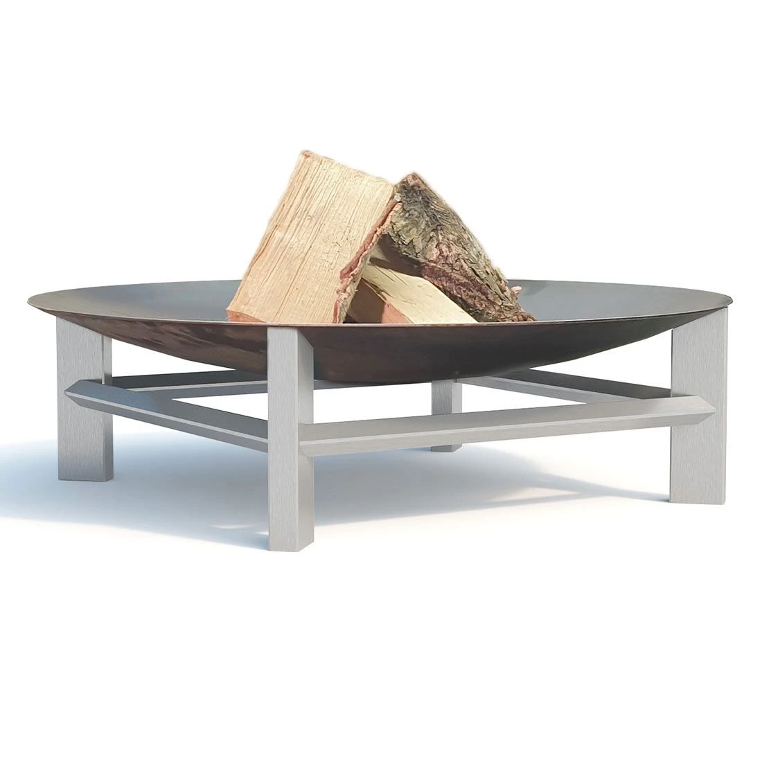 SvenskaV Alpha XXL Feuerschale 58x58x20cm Edelstahl/Rohstahl Edelstahl/Schwarz 4 SvenskaV Alpha XXL Feuerschale 58x58x20cm Edelstahl/Rohstahl Edelstahl/Schwarz – Bild 2