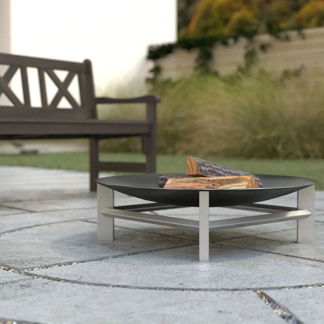 SvenskaV Alpha XXL Feuerschale 58x58x20cm Edelstahl/Rohstahl Edelstahl/Schwarz 6 SvenskaV Alpha XXL Feuerschale 58x58x20cm Edelstahl/Rohstahl Edelstahl/Schwarz – Bild 4