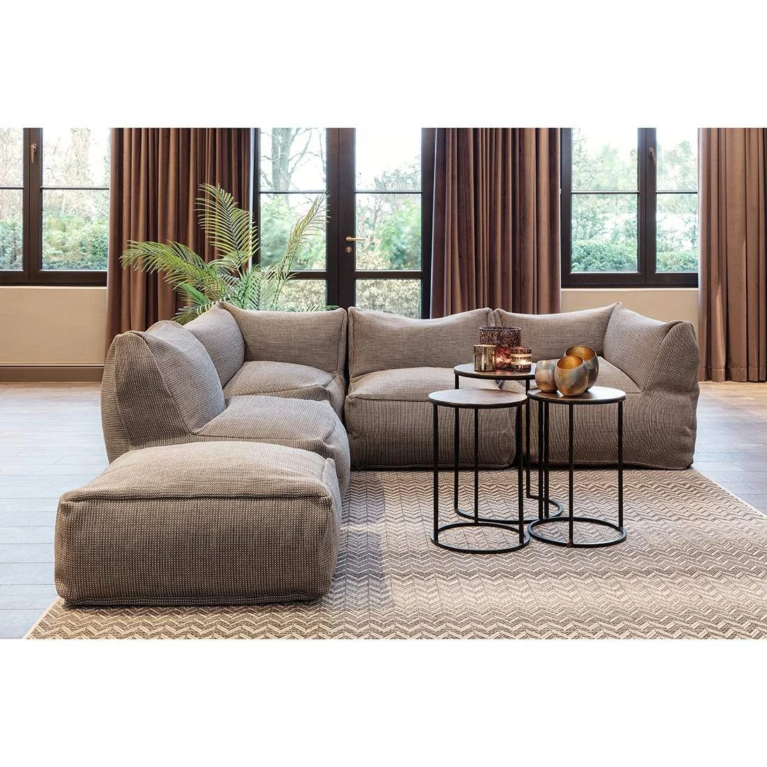 ROOLF Living Ziggy Outdoorteppich 160x230cm Anthrazit/Beige 5 ROOLF Living Ziggy Outdoorteppich 160x230cm Anthrazit/Beige – Bild 3