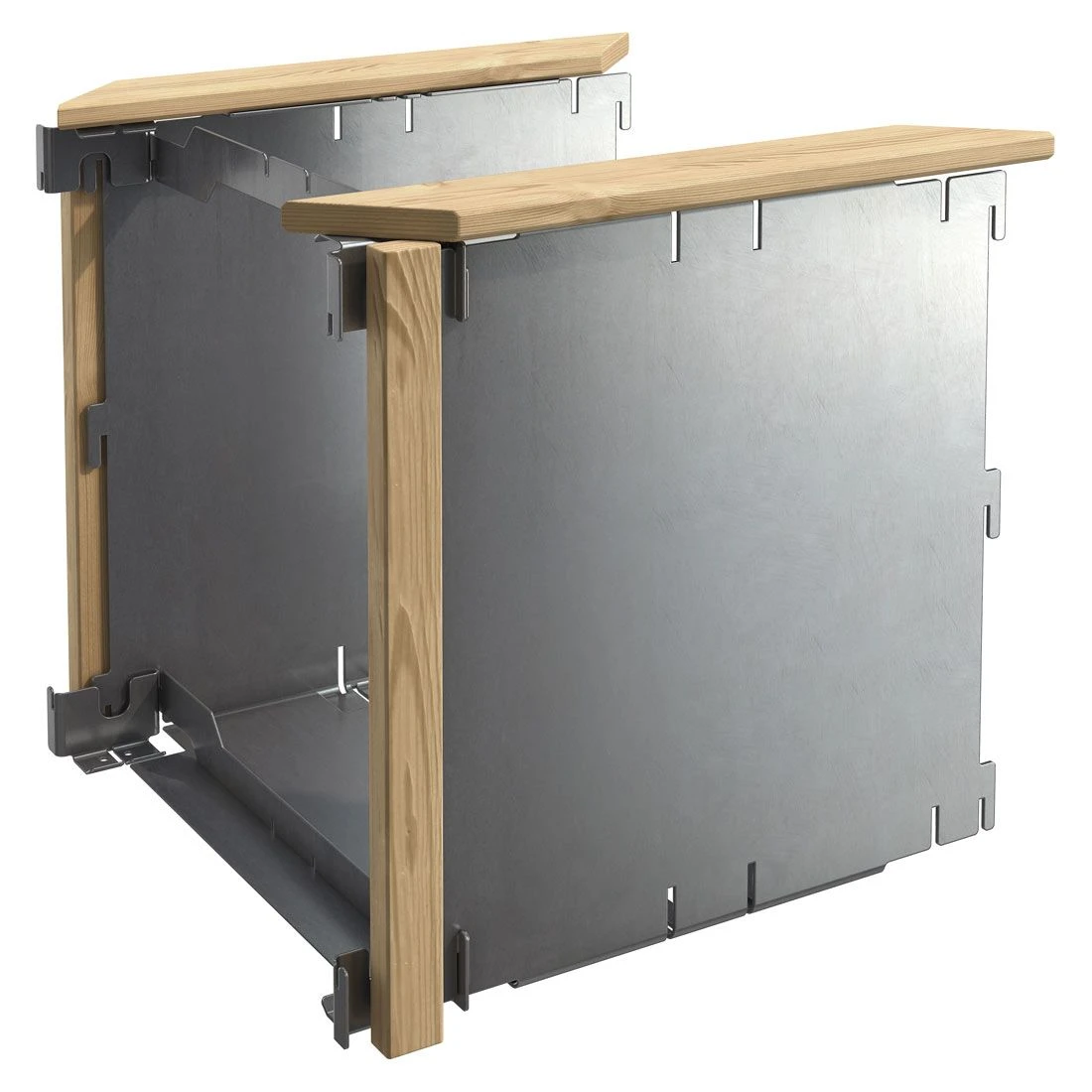 DJES Hochbeet Verlängerungsset Kurz Stahl/Fichte Grau 3 DJES Hochbeet Verlängerungsset Kurz Stahl/Fichte Grau