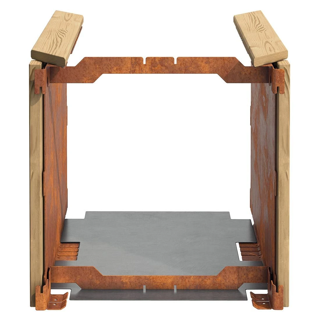 DJES Hochbeet Verlängerungsset Kurz Stahl/Fichte Grau 12 DJES Hochbeet Verlängerungsset Kurz Stahl/Fichte Grau – Bild 10