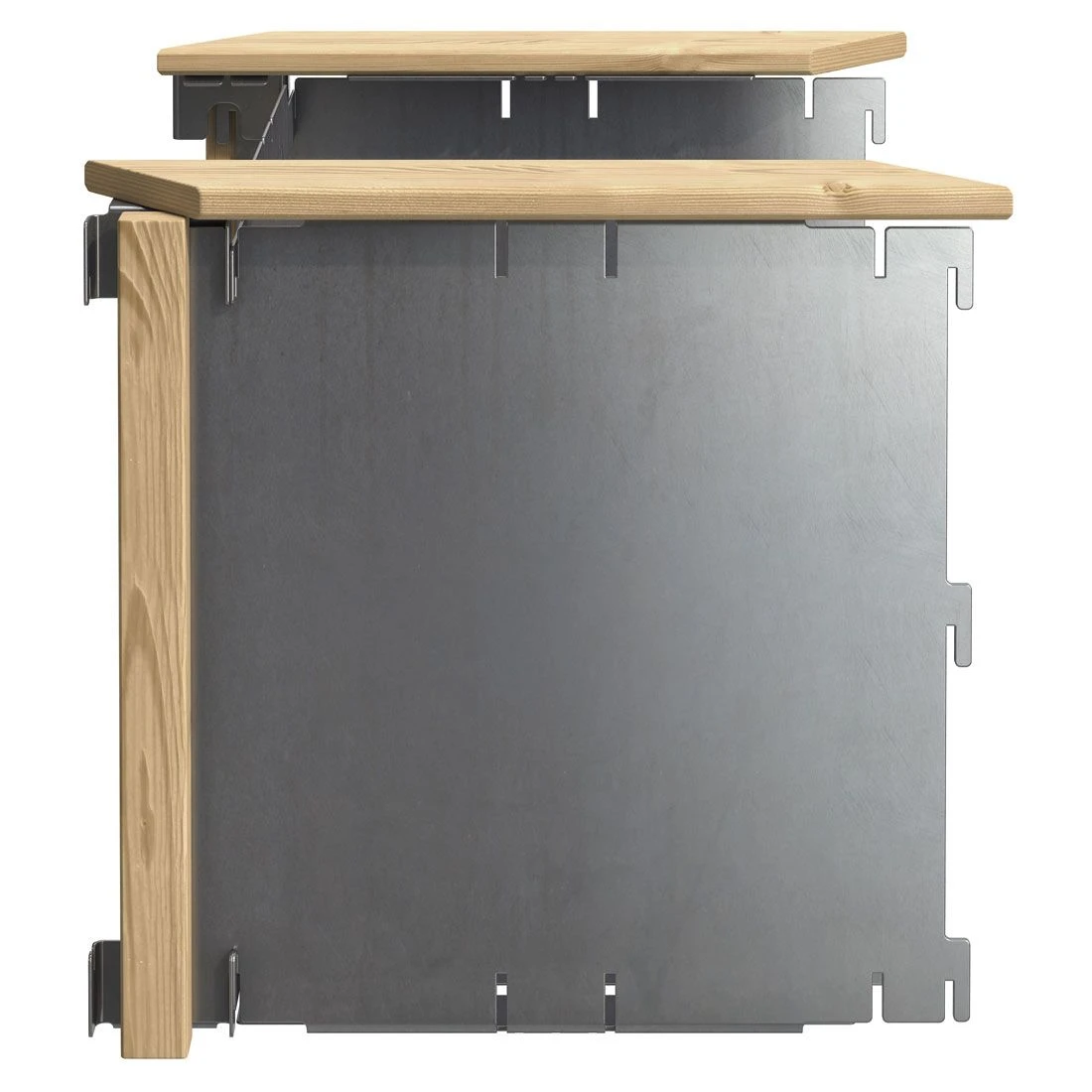 DJES Hochbeet Verlängerungsset Kurz Stahl/Fichte Grau 4 DJES Hochbeet Verlängerungsset Kurz Stahl/Fichte Grau – Bild 2