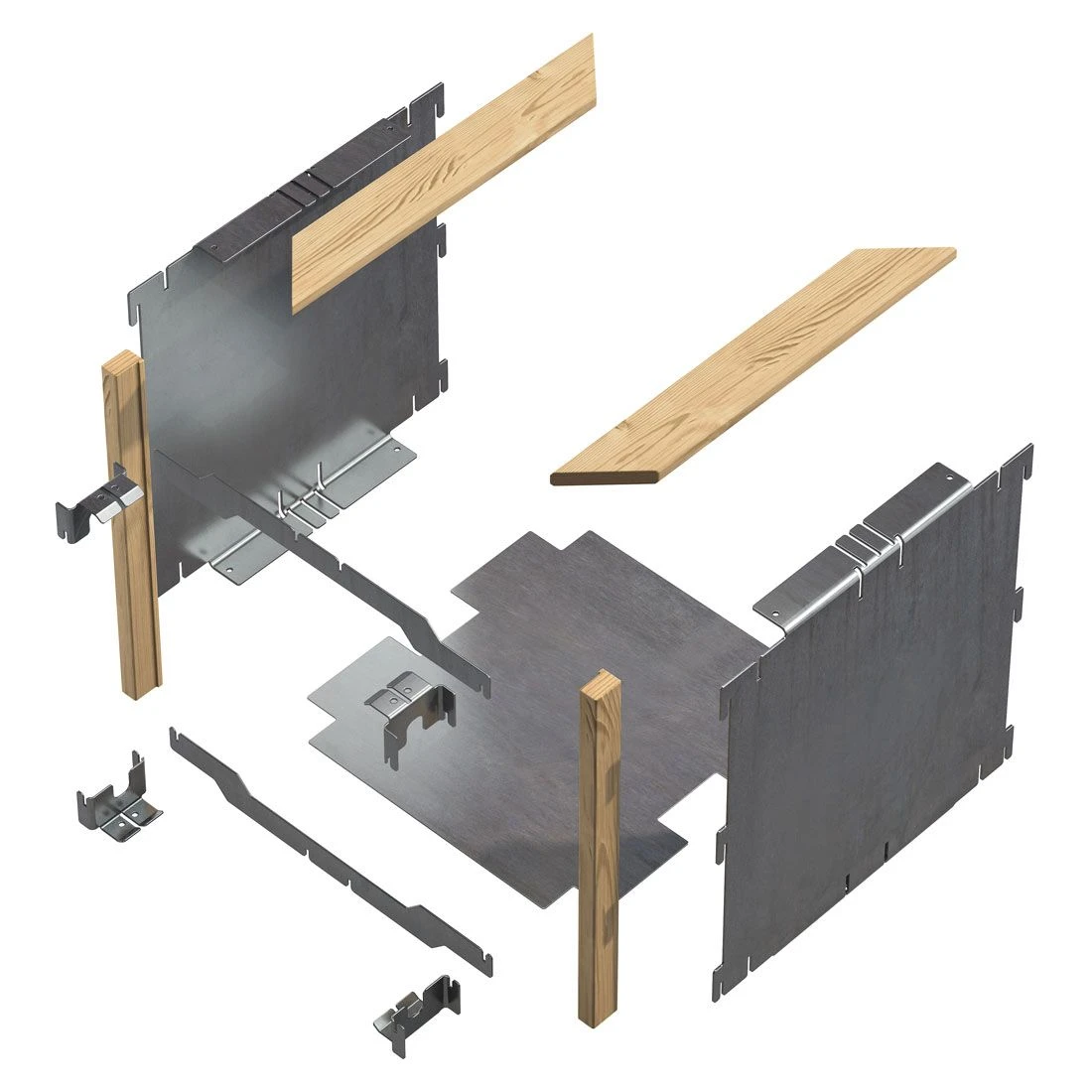 DJES Hochbeet Verlängerungsset Kurz Stahl/Fichte Grau 5 DJES Hochbeet Verlängerungsset Kurz Stahl/Fichte Grau – Bild 3