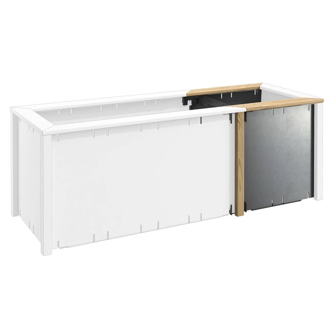 DJES Hochbeet Verlängerungsset Kurz Stahl/Fichte Grau 7 DJES Hochbeet Verlängerungsset Kurz Stahl/Fichte Grau – Bild 5