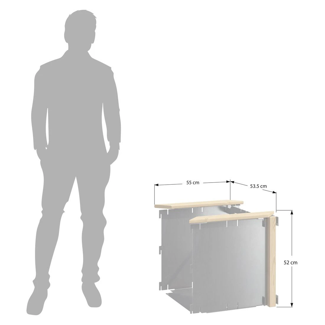 DJES Hochbeet Verlängerungsset Kurz Stahl/Fichte Grau 8 DJES Hochbeet Verlängerungsset Kurz Stahl/Fichte Grau – Bild 6