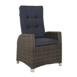 Ploß Rocking Gartensessel Geflecht/Polyester Grau-Braun-Meliert/Anthrazit