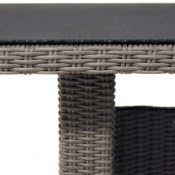 Ploß Vigo Gartentisch 220x100cm Geflecht/Glas Stahlgrau-Meliert/Steinoptik -Garten Leben 1242563 5