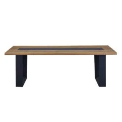 OUTLIV. Tri Gartentisch 200x100cm Aluminium/Teak Recycelt Anthrazit/Natur -Garten Leben 1243751 2