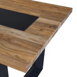 OUTLIV. Tri Gartentisch 200x100cm Aluminium/Teak Recycelt Anthrazit/Natur -Garten Leben 1243751 4