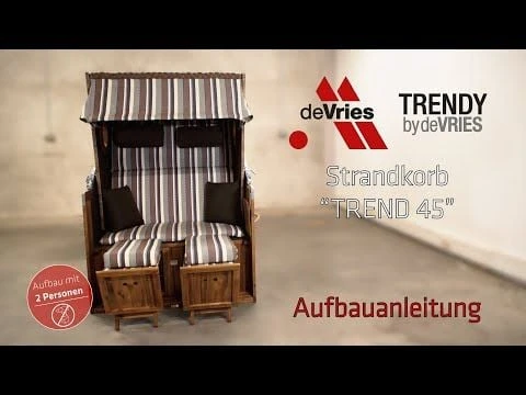 DeVries Trend 45 Strandkorb Akazie/Geflecht Des.743 Walnuss 3 DeVries Trend 45 Strandkorb Akazie/Geflecht Des.743 Walnuss