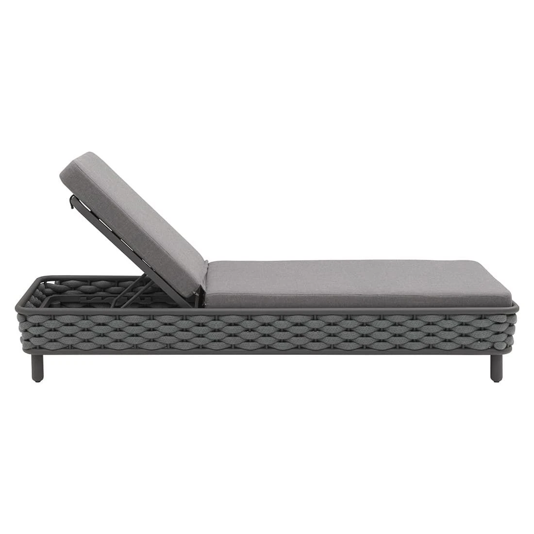 OUTLIV. Leon Gartenliege Aluminium/Rope/Acryl Anthrazit/Anthrazit-Blau-Meliert 4 OUTLIV. Leon Gartenliege Aluminium/Rope/Acryl Anthrazit/Anthrazit-Blau-Meliert – Bild 2