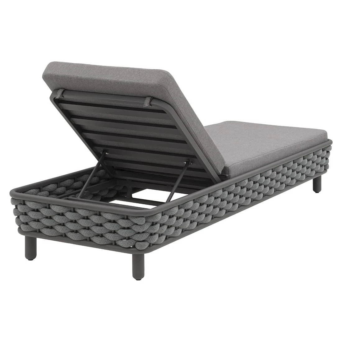 OUTLIV. Leon Gartenliege Aluminium/Rope/Acryl Anthrazit/Anthrazit-Blau-Meliert 6 OUTLIV. Leon Gartenliege Aluminium/Rope/Acryl Anthrazit/Anthrazit-Blau-Meliert – Bild 4