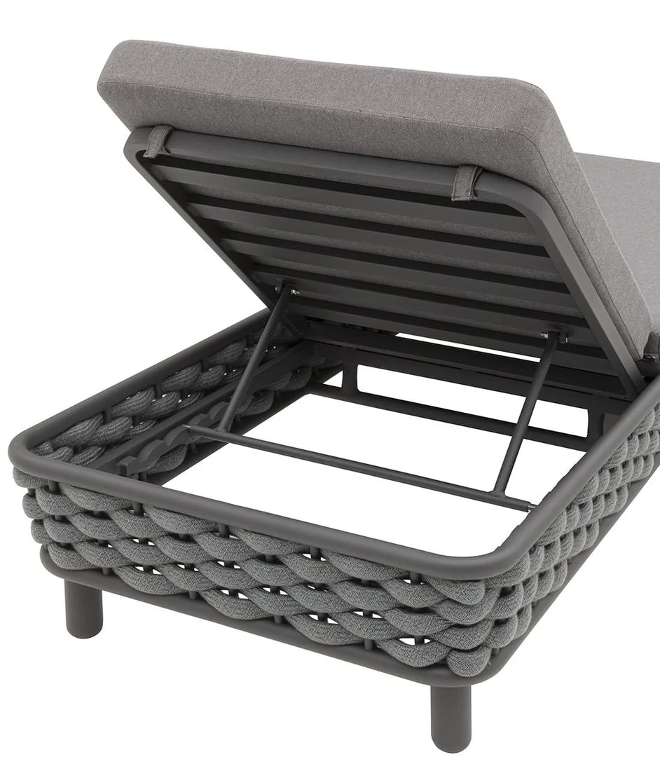 OUTLIV. Leon Gartenliege Aluminium/Rope/Acryl Anthrazit/Anthrazit-Blau-Meliert 9 OUTLIV. Leon Gartenliege Aluminium/Rope/Acryl Anthrazit/Anthrazit-Blau-Meliert – Bild 7