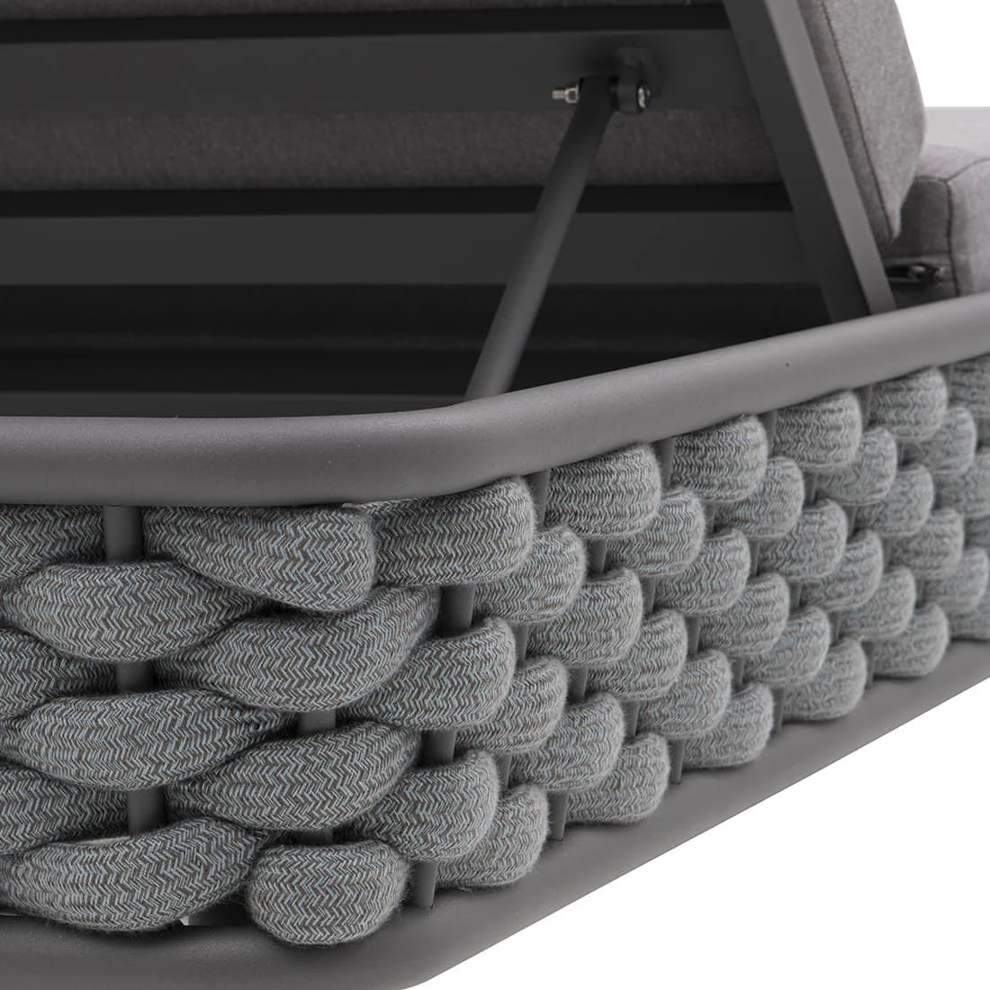 OUTLIV. Leon Gartenliege Aluminium/Rope/Acryl Anthrazit/Anthrazit-Blau-Meliert 10 OUTLIV. Leon Gartenliege Aluminium/Rope/Acryl Anthrazit/Anthrazit-Blau-Meliert – Bild 8