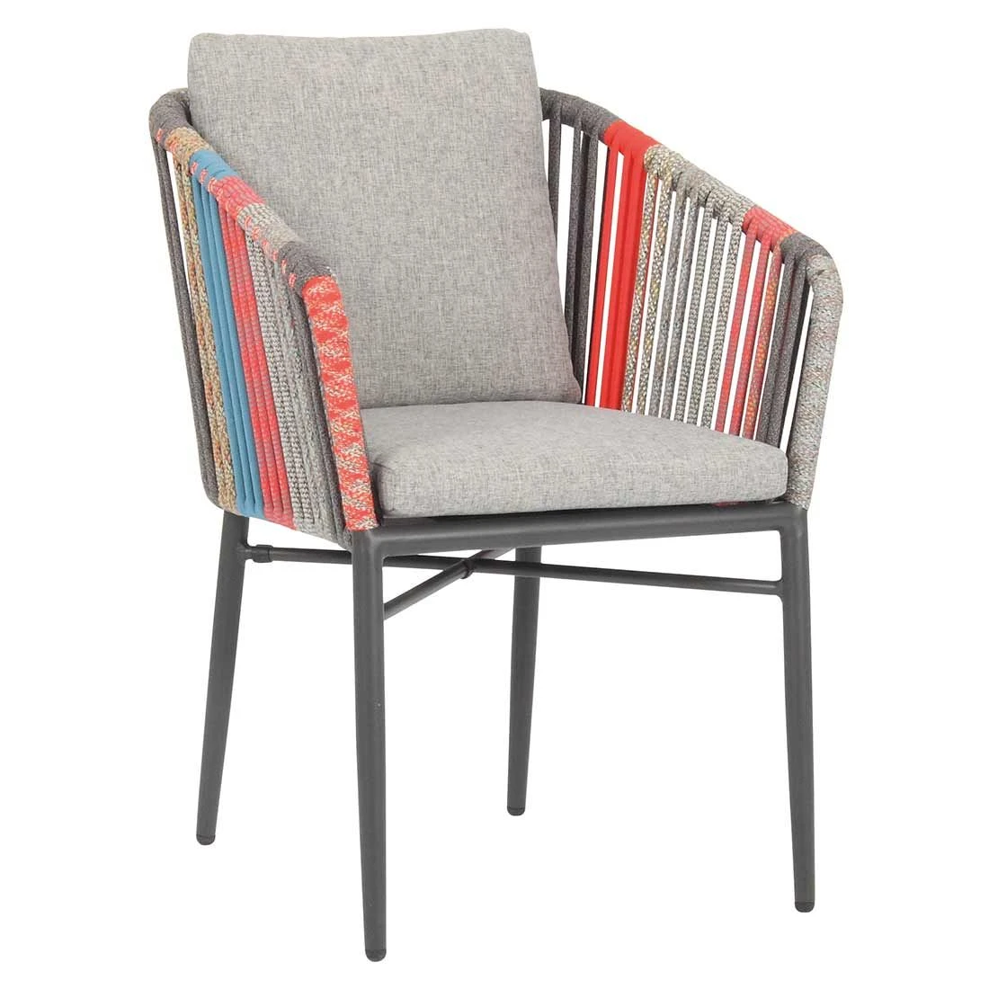 Acamp Manhattan Gartensessel Aluminium/Rope/Polster Anthrazit/Multicolor/Silbergrau 3 Acamp Manhattan Gartensessel Aluminium/Rope/Polster Anthrazit/Multicolor/Silbergrau