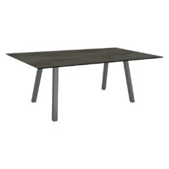 Stern Interno Gartentisch 180x100cm Aluminium Vierkantrohr/Silverstar 2.0 Anthrazit/Zement