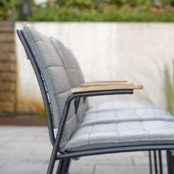 Stern Levi Stapelsessel Edelstahl/Teakarmlehnen Anthrazit -Garten Leben 1258590 6